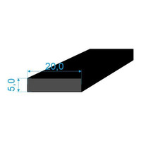 0596052 Pryžový profil 5x20mm, EPDM 70°Sh obdélníkový