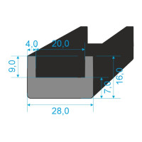 TKP 600 Pryžový profil EPDM 60ShA