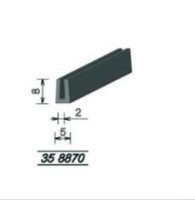 358870 Pryžový profil tvaru "U", 8x5/2mm, 70°Sh, EPDM, -40°C/+100°C, černý