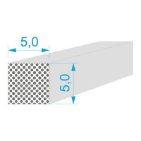 005/005-Q0015-259 PROFIL 5x5 SILIKONOVÝ EXPANDOVANÝ - Bílý čtvercový profil 15°shore