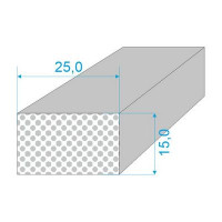 025/015-Q0015-259 PROFIL SILIKONOVÝ EXPANDOVANÝ - Bílý obdelníkový profil 15°shore