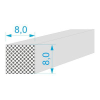 008/008-Q0015-259 PROFIL SILIKONOVÝ EXPANDOVANÝ - Bílý čtvercový profil 15°shore