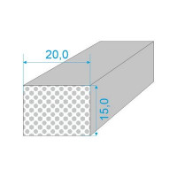 020/015-Q0015-259 PROFIL SILIKONOVÝ EXPANDOVANÝ - Bílý obdelníkový profil 15°shore