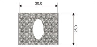 022530 Profilové těsnění 25x30 s dutinkou