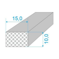 015/010-Q0015-259 PROFIL SILIKONOVÝ EXPANDOVANÝ - Bílý obdelníkový profil 15°shore