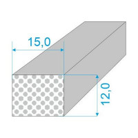 015/012-Q0015-259 PROFIL SILIKONOVÝ EXPANDOVANÝ - Bílý obdelníkový profil 15°shore