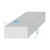 030/015-Q0015-259 PROFIL SILIKONOVÝ EXPANDOVANÝ - Bílý obdelníkový profil 15°shore