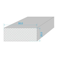 050/020-Q0015-259 PROFIL SILIKONOVÝ EXPANDOVANÝ - Bílý obdelníkový profil 15°shore