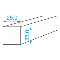 025/025-Q0060-259 PROFIL SILIKONOVÝ ČTVERCOVÝ - Bílý profil ze silikonou 60°shore