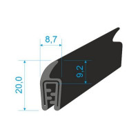 00547018 U-PIRELI s kovovou výztuží s horním těsněním, 60°Sh, U-EPDM, bříško-EPDM