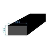 0596153 Pryžový profil 15x30mm,  EPDM 70°Sh obdélníkový