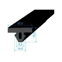 05393010 T-profil 18x30,5/14mm EPDM, 70°Sh