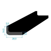 05397034 profil tvaru "L", 14x26/5mm, EPDM 70ShA