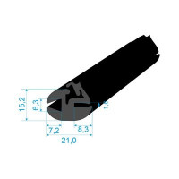 00597020 profil do oken 15,2x21/6,3/1,6mm