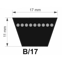 Pizzirani 17x1700 Lw/ 1650 Li B 65" řemen klínový