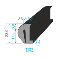 TKP 601 Pryžový profil EPDM 60ShA