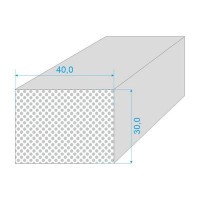 040/030-Q0015-259 PROFIL SILIKONOVÝ EXPANDOVANÝ - Bílý obdelníkový profil 15°shore