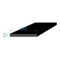 0596033 Pryžový profil 3x30mm, EPDM 70°Sh obdélníkový