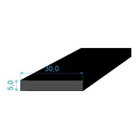 0596053 Pryžový profil 5x30mm, EPDM 70°Sh obdélníkový