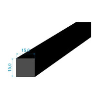 0595150 Pryžový profil 15x15mm EPDM 70°Sh čtvercový