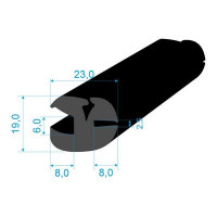 00597001 profil do oken 19x23/6/2,5mm